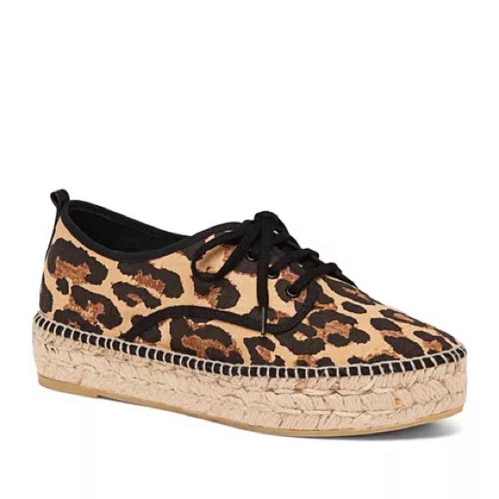 Loeffler Randall - Alfie Leopard-Print Espadrille Flatform Lace-Up Sneakers